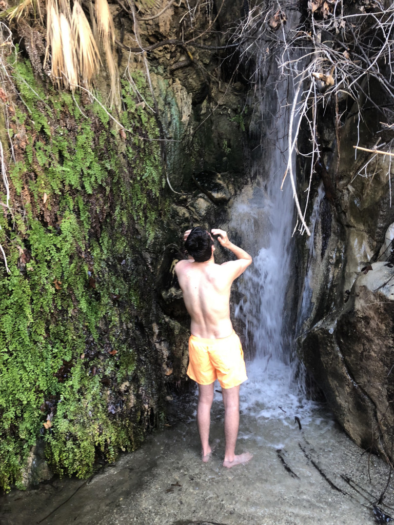 Rinsing in the waterfall