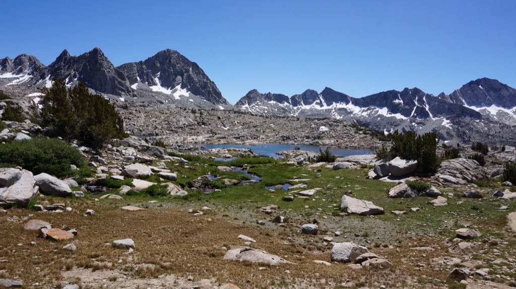 Unnamed lake in Dusy Basin, I stayed here a few years ago.